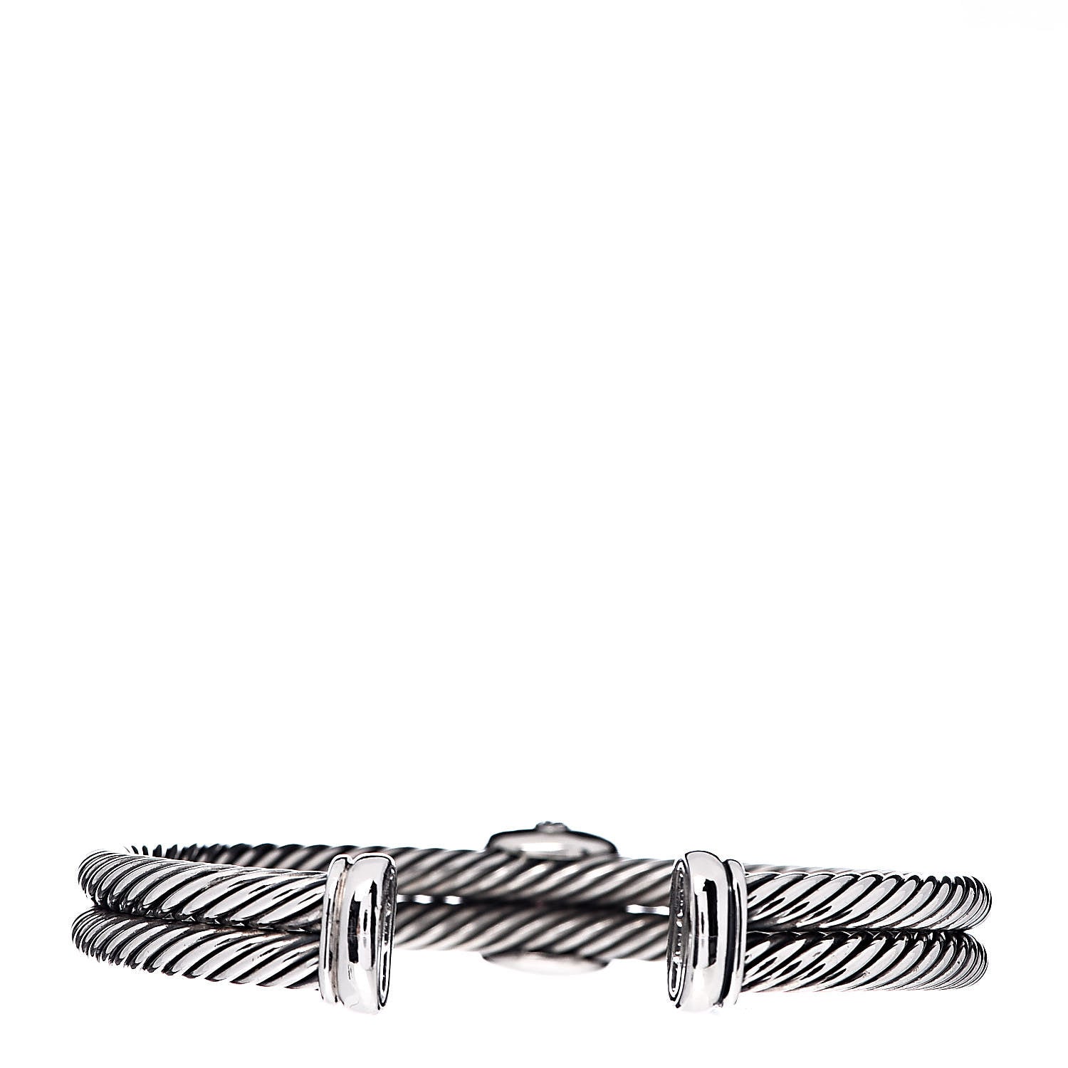 David Yurman Sterling Silver 18K Yellow Gold Garnet Albion Cable Bracelet 3 of 6