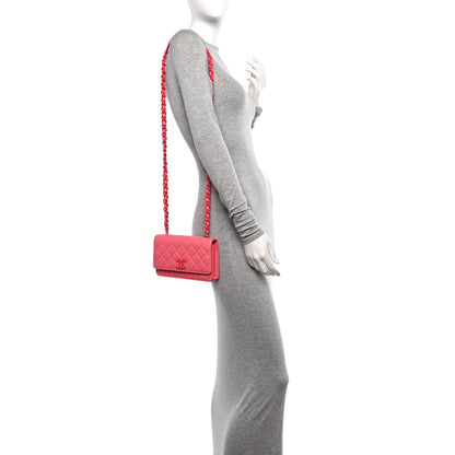 Chanel Caviar Quilted My Everything Wallet On Chain WOC Pink 2 of 10
