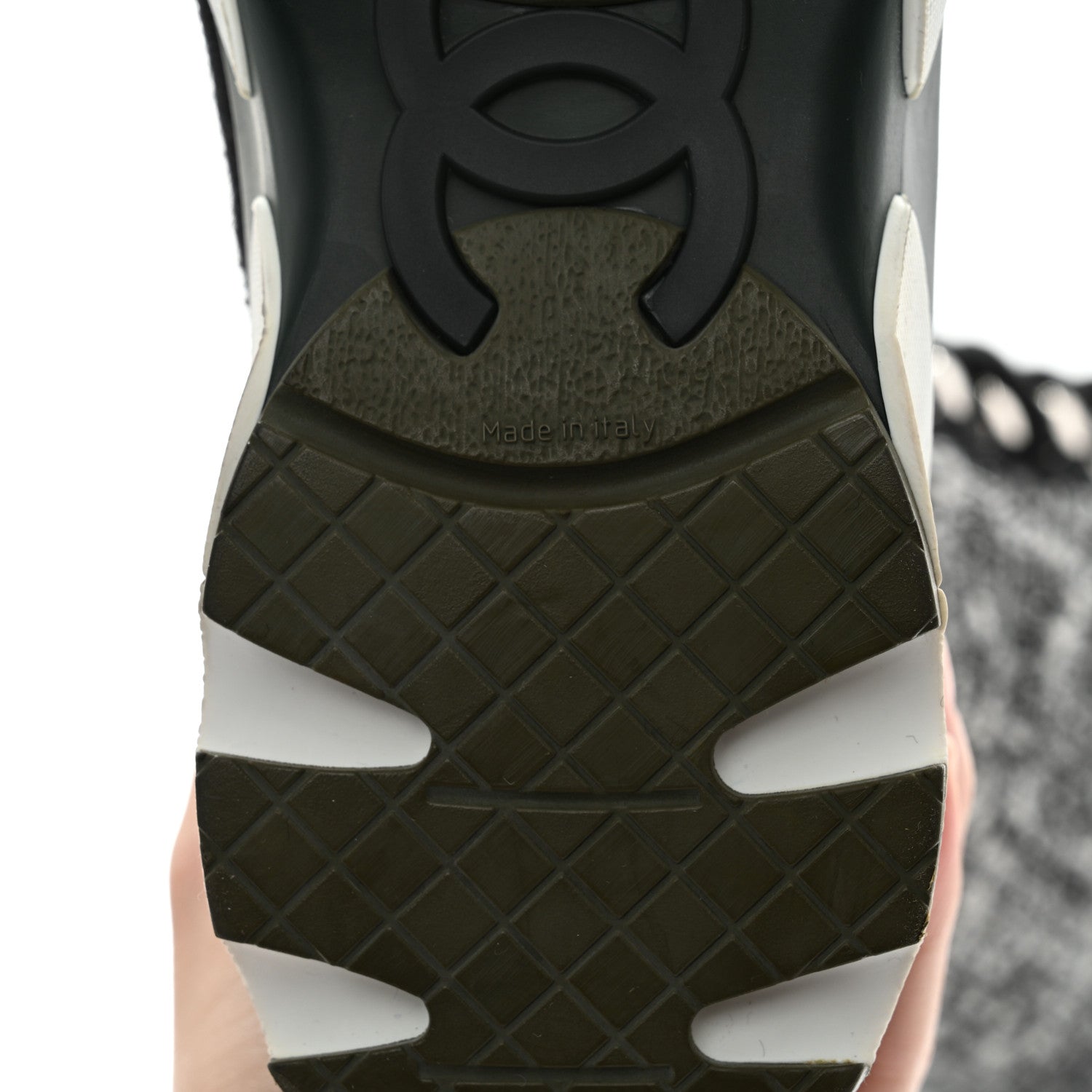 Chanel Tweed Suede Calfskin Sneaker High Boots 39 Black White 8 of 10