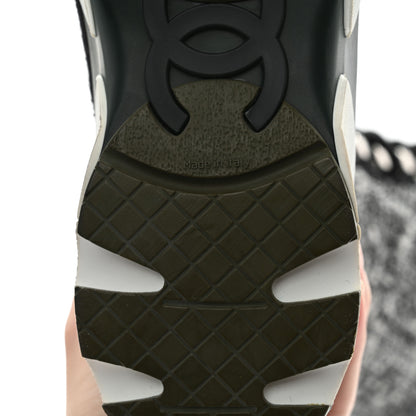 Chanel Tweed Suede Calfskin Sneaker High Boots 39 Black White 8 of 10