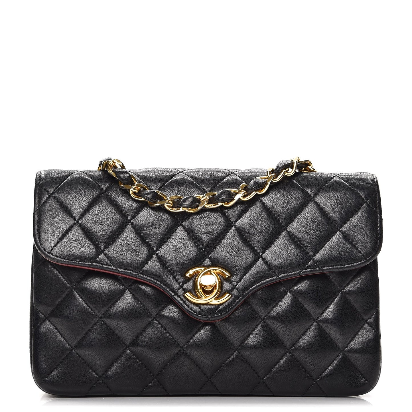 Lambskin Quilted Mini Flap Black