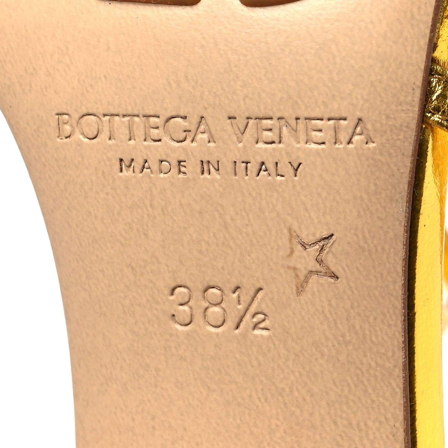 Laminated Calfskin The Line 90mm Sandals 38.5 Gold