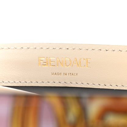 Fendi X VERSACE Glazed Fabric Fendace FF Baroque Continental Wallet On Chain Gold White Rosa 5 of 10