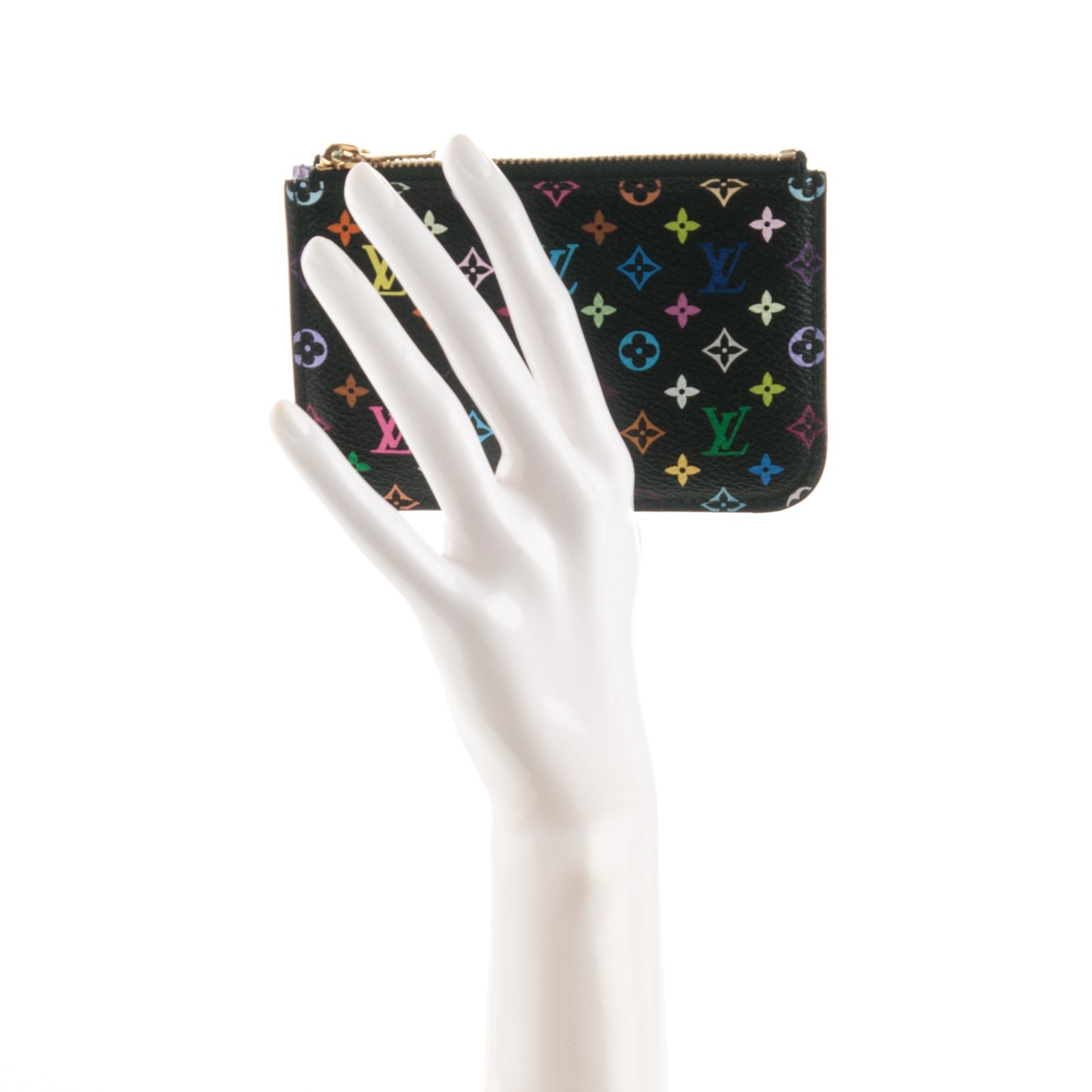 Monogram Multicolor Key Pouch Black Violet