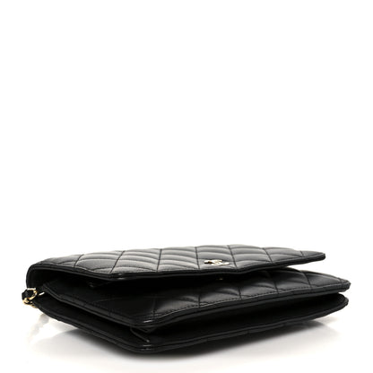 Chanel Lambskin Quilted Wallet On Chain WOC Black 4 of 12