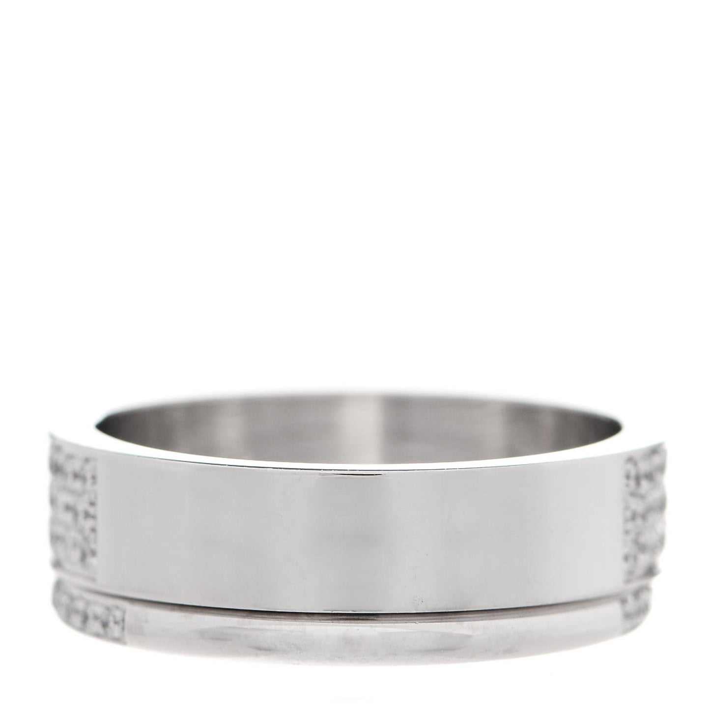 18K White Gold Diamond Kelly Clochette Double Ring 50 5.25