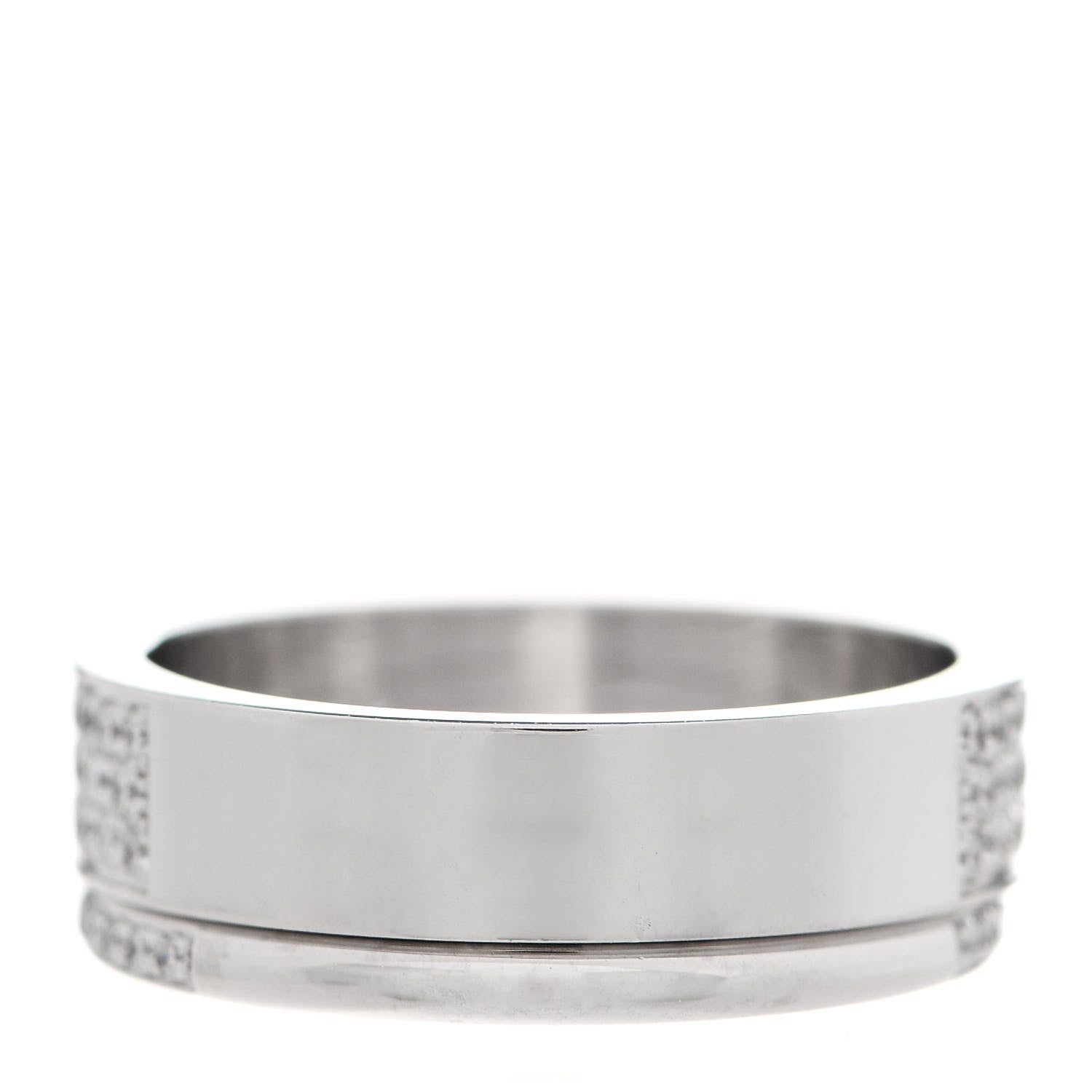 Hermes 18K White Gold Diamond Kelly Clochette Double Ring 50 5.25 4 of 8