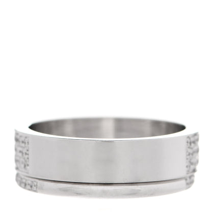 Hermes 18K White Gold Diamond Kelly Clochette Double Ring 50 5.25 4 of 8