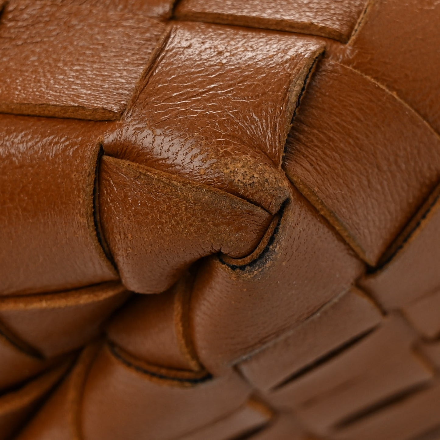 Nappa Intrecciato Medium Andiamo Shoulder Bag Cognac