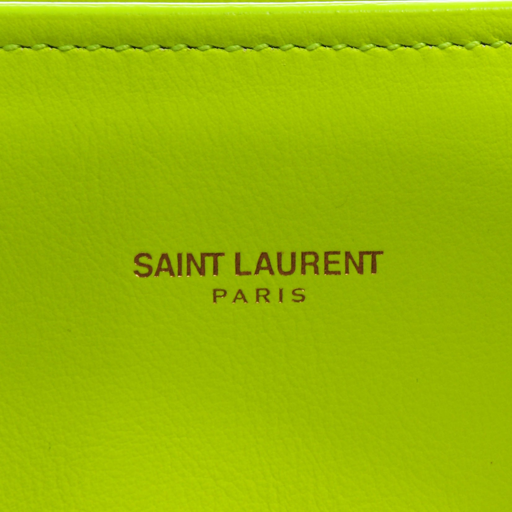 Saint Laurent Leather Small Sac de Jour Carryall Yellow Neon 10 of 10