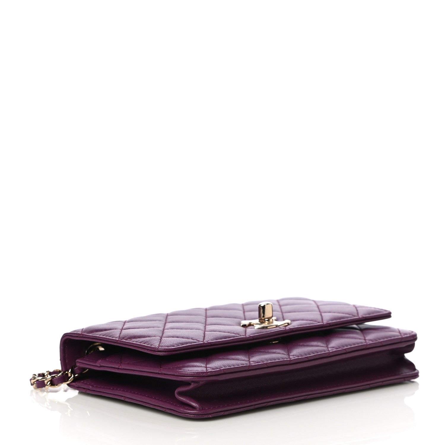 Chanel Lambskin Quilted Trendy CC Wallet On Chain WOC Purple 4 of 18