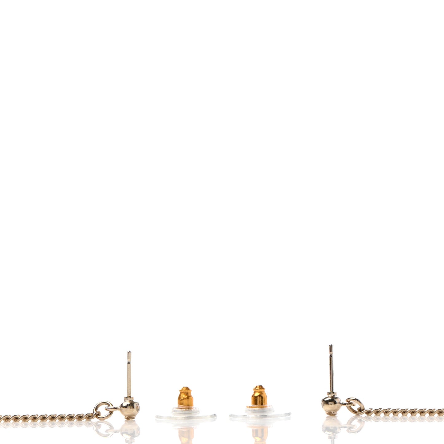 Crystal CC Drop Earrings Pink Grey Gold
