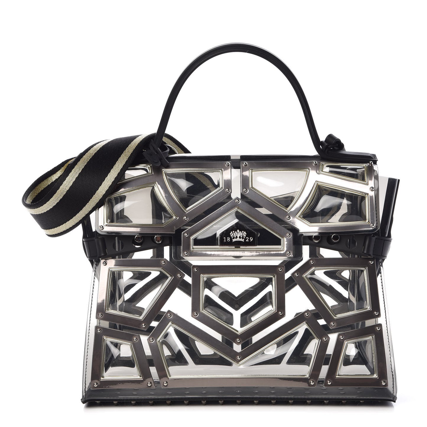Vinyl Gladiator Tempete Satchel Antique Silver Gold