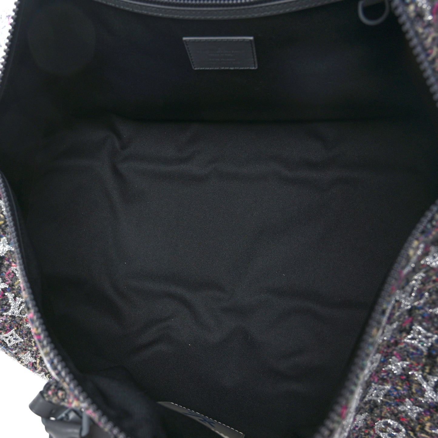 Wool Cotton Monogram Jacquard Embroidered LV Felt Keepall Bandouliere 50 Gris