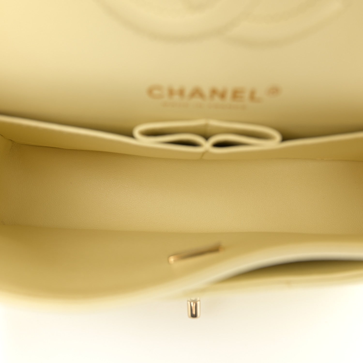 Chanel Caviar Quilted Small Double Flap Light Yellow 5 of 10