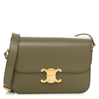 Celine Shiny Calfskin Medium Triomphe Soft Khaki 1 of 9