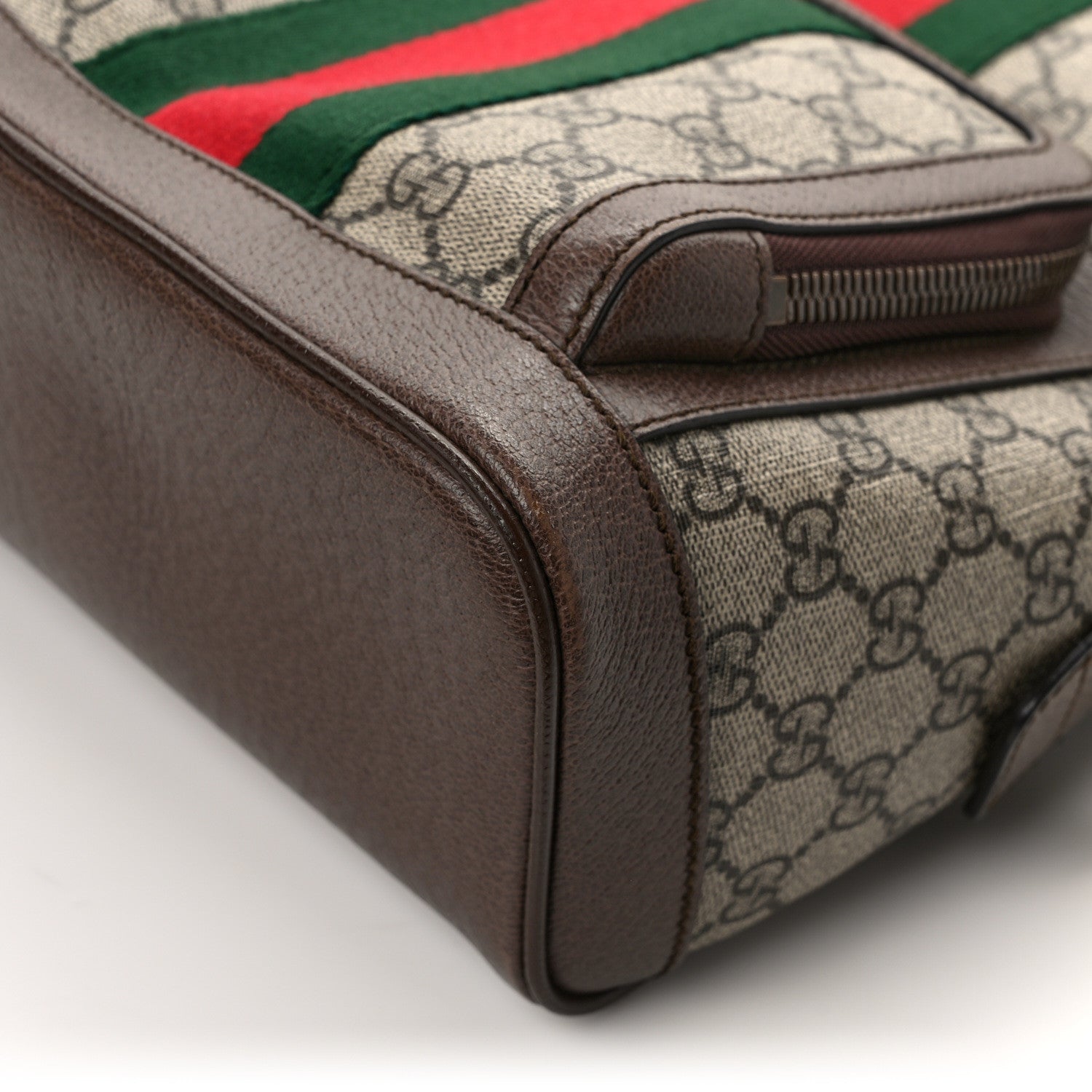 Gucci GG Supreme Monogram Calfskin Web Small Ophidia Day Backpack Beige Ebony New Acero 12 of 14