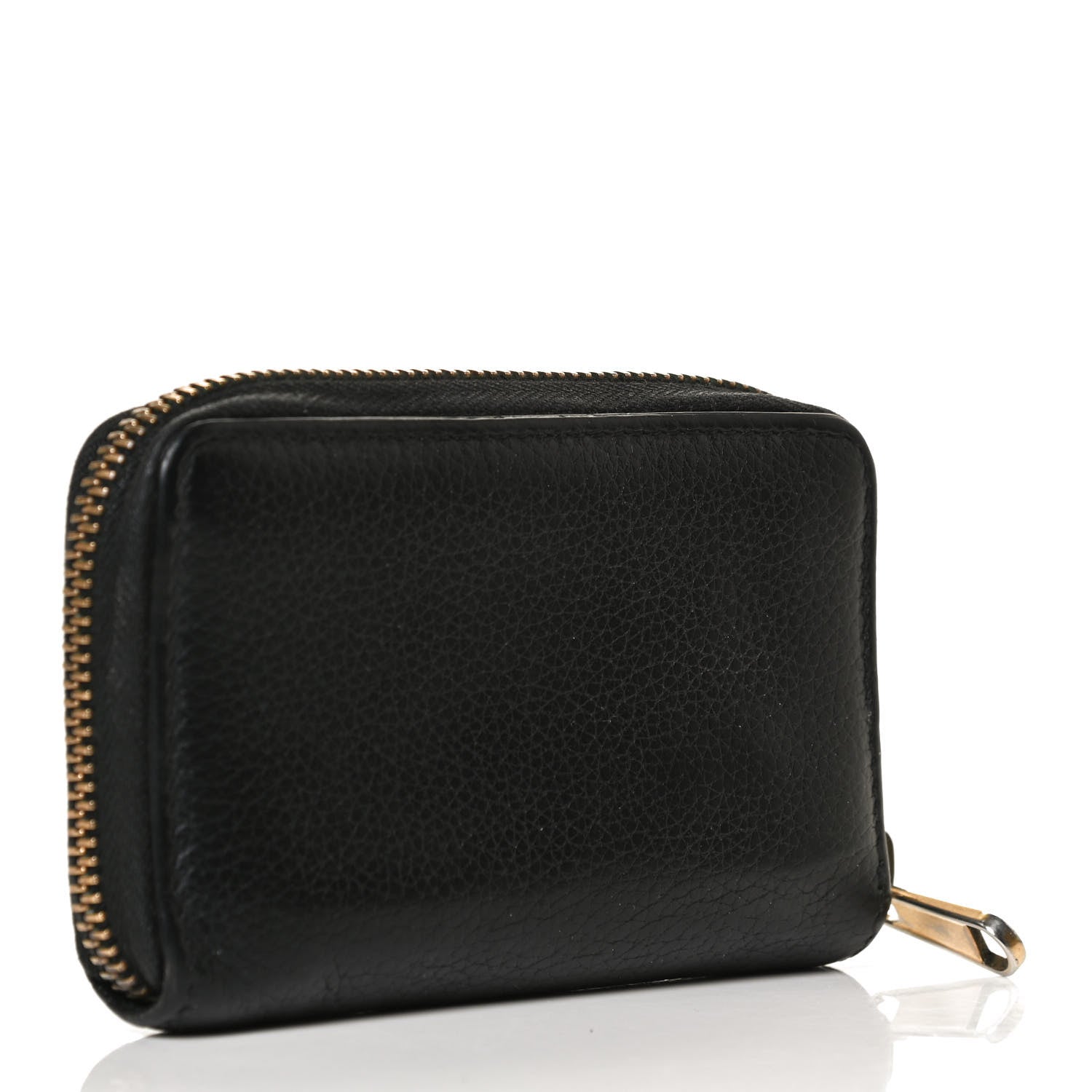 Gucci Calfskin Logo Zip Around Card Case Black 3 of 10