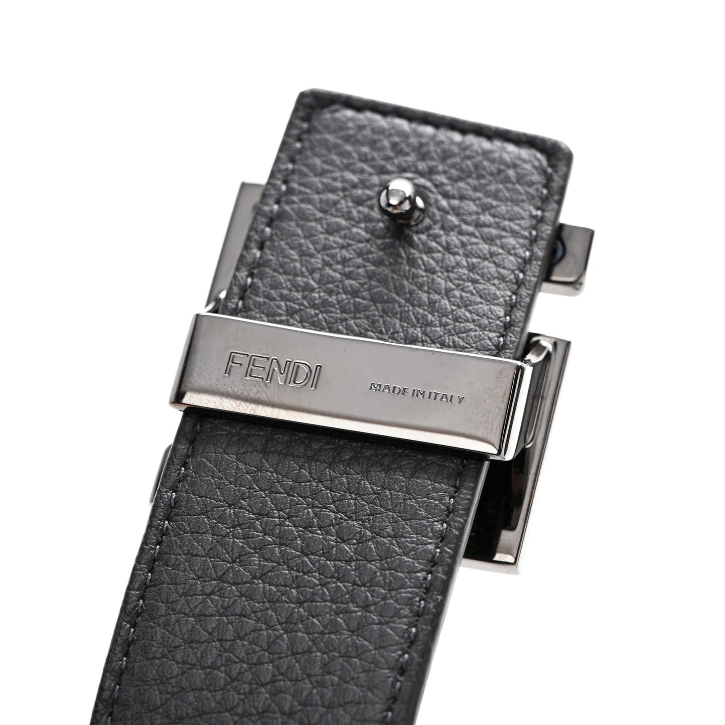 Cuoio Romano Glazed Fabric FF Reversible Belt Black Tobacco