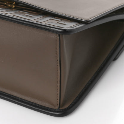 Fendi Vitello Century F is Fendi Bi-Color FF 1974 Embossed Kan I Shoulder Bag Maya Black 9 of 9