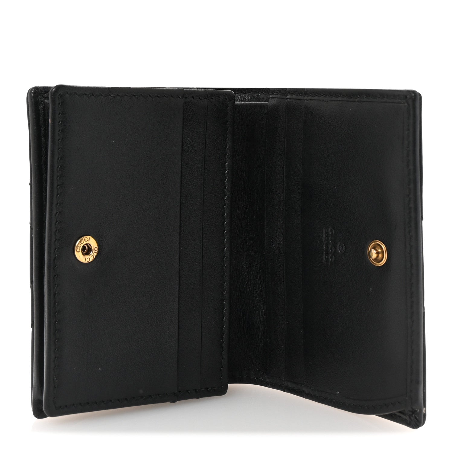 Gucci Calfskin Matelasse GG Marmont Card Case Wallet Black 5 of 7