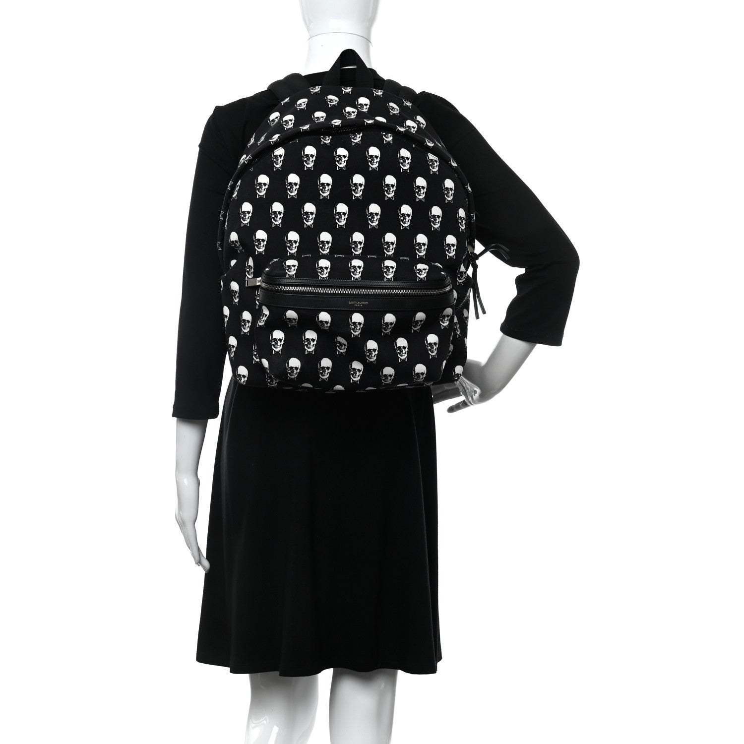 Saint Laurent Canvas Skull Print City Backpack Black 2 of 10