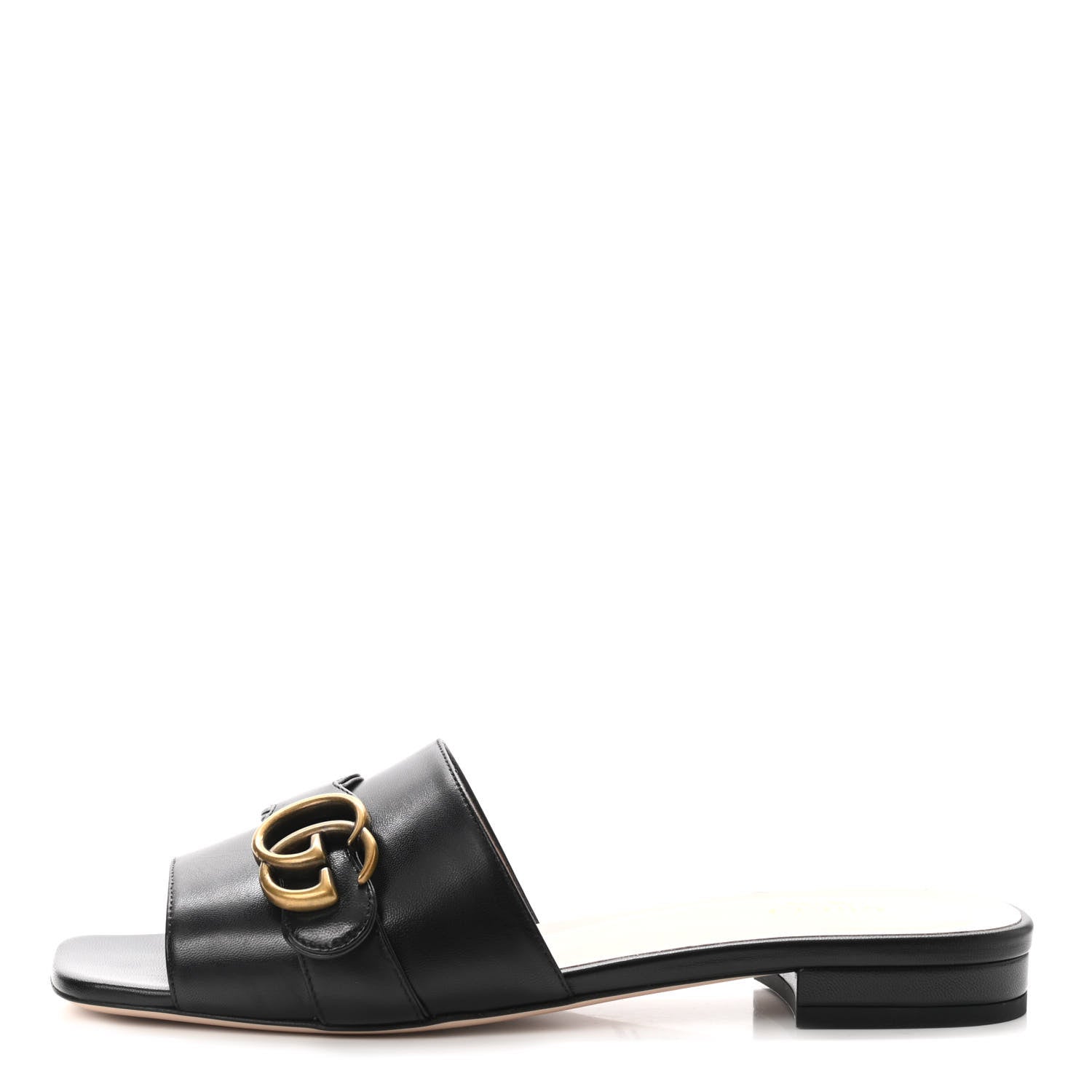 Gucci Malaga Kid GG Marmont Flat Slide Sandals 39 Black 1 of 8
