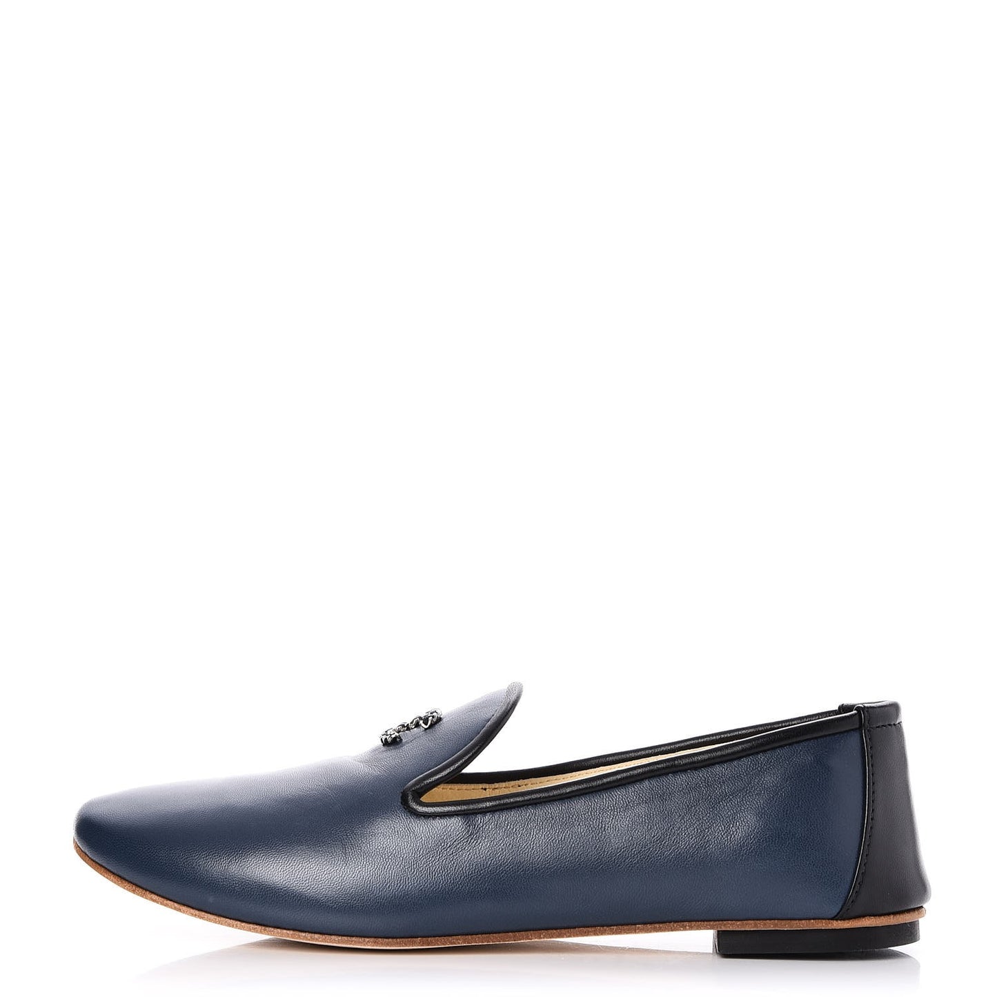 Lambskin CC Mocassin Loafers 35 Dark Blue