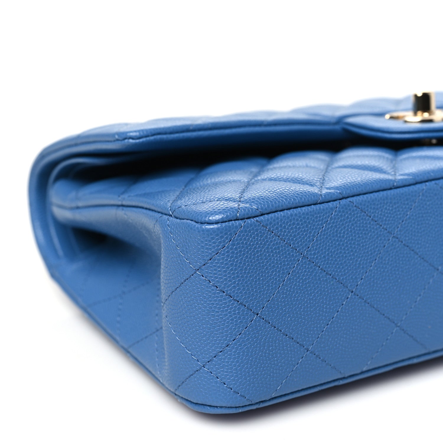 Chanel Caviar Quilted Medium Double Flap Blue 9 of 11