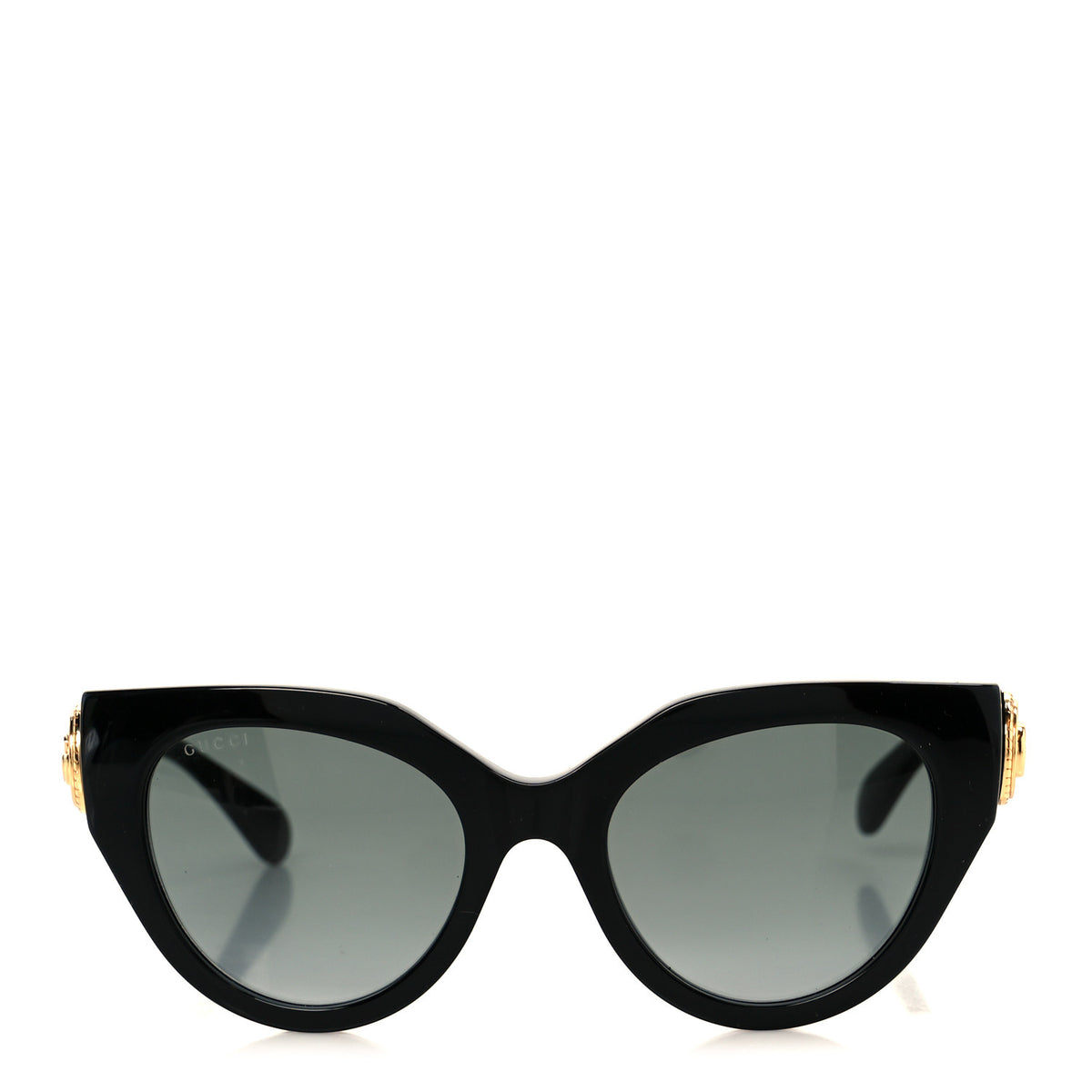 Gucci Black Cat-Eye Sunglasses with Gold Accents Gucci GG1071S 001 Black Grey Cat Eye Sunglasses - eye-oo.com main image 3
