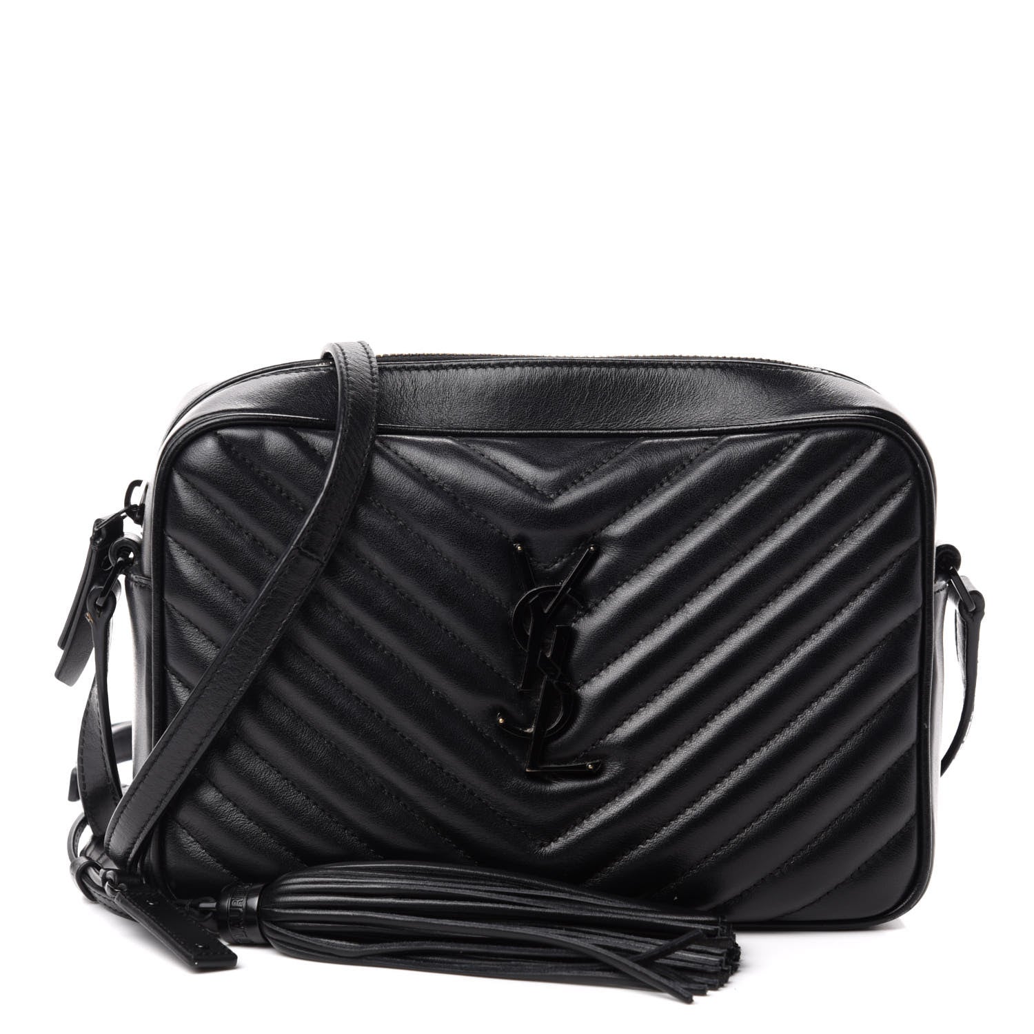 Saint Laurent Calfskin Matelasse Monogram Lou Camera Bag Black 1 of 12