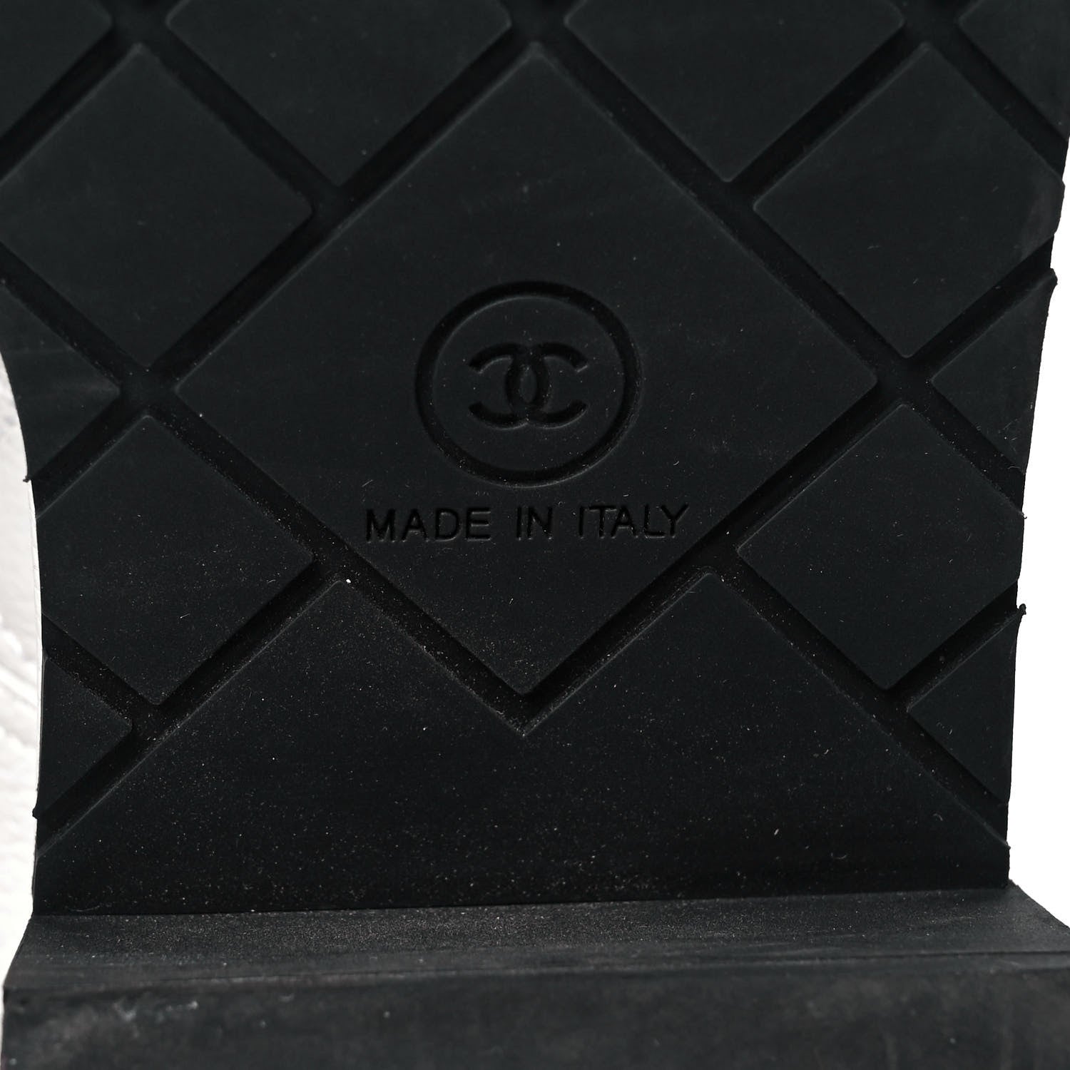 Chanel Pearly Calfskin Patent Calfskin Quilted Lace Up Boots 40 White Light Gray Black 6 of 8