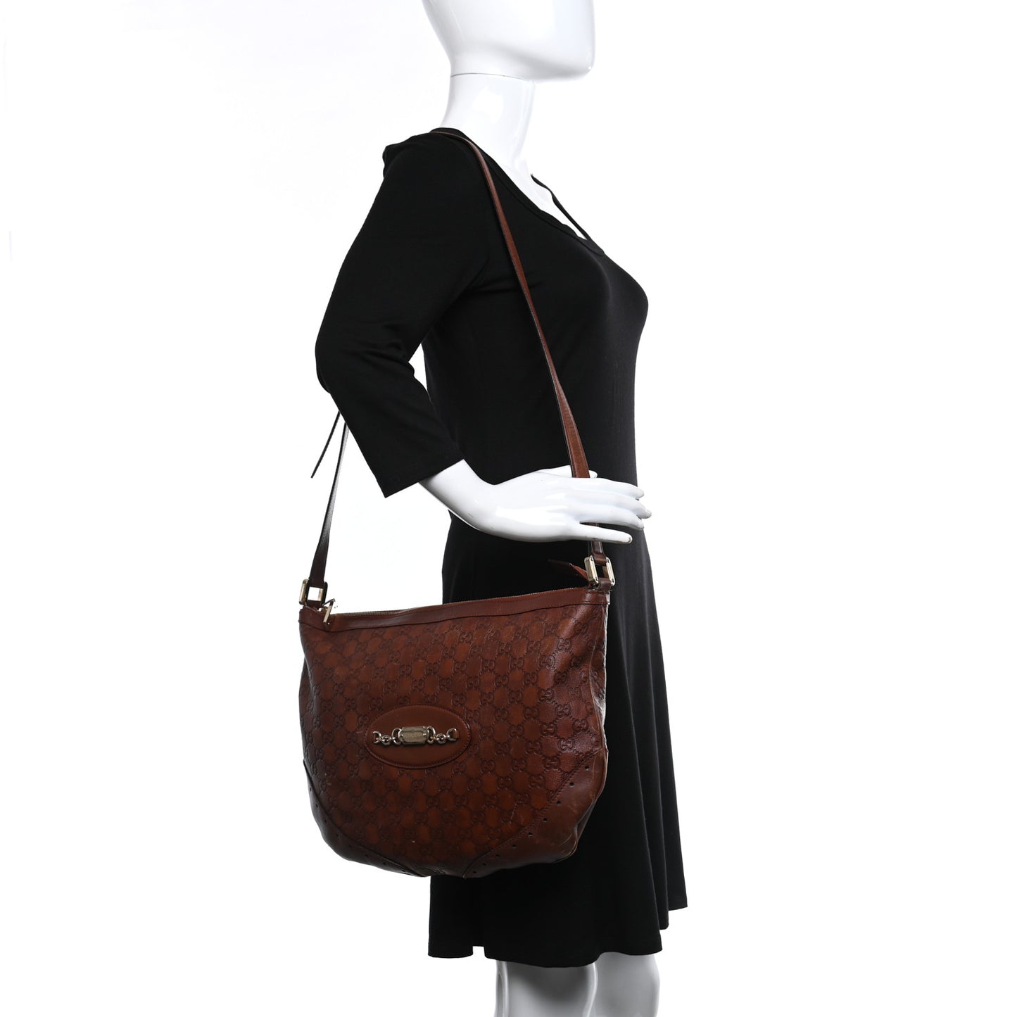 Guccissima Punch Shoulder Bag Brown