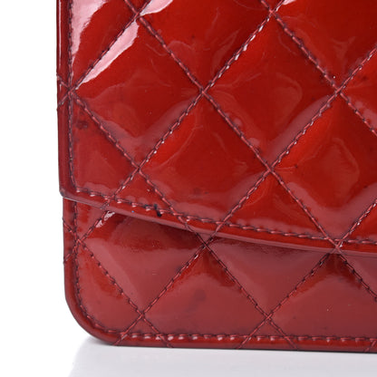 Chanel Patent Quilted Brilliant Wallet On Chain WOC Red 12 of 20