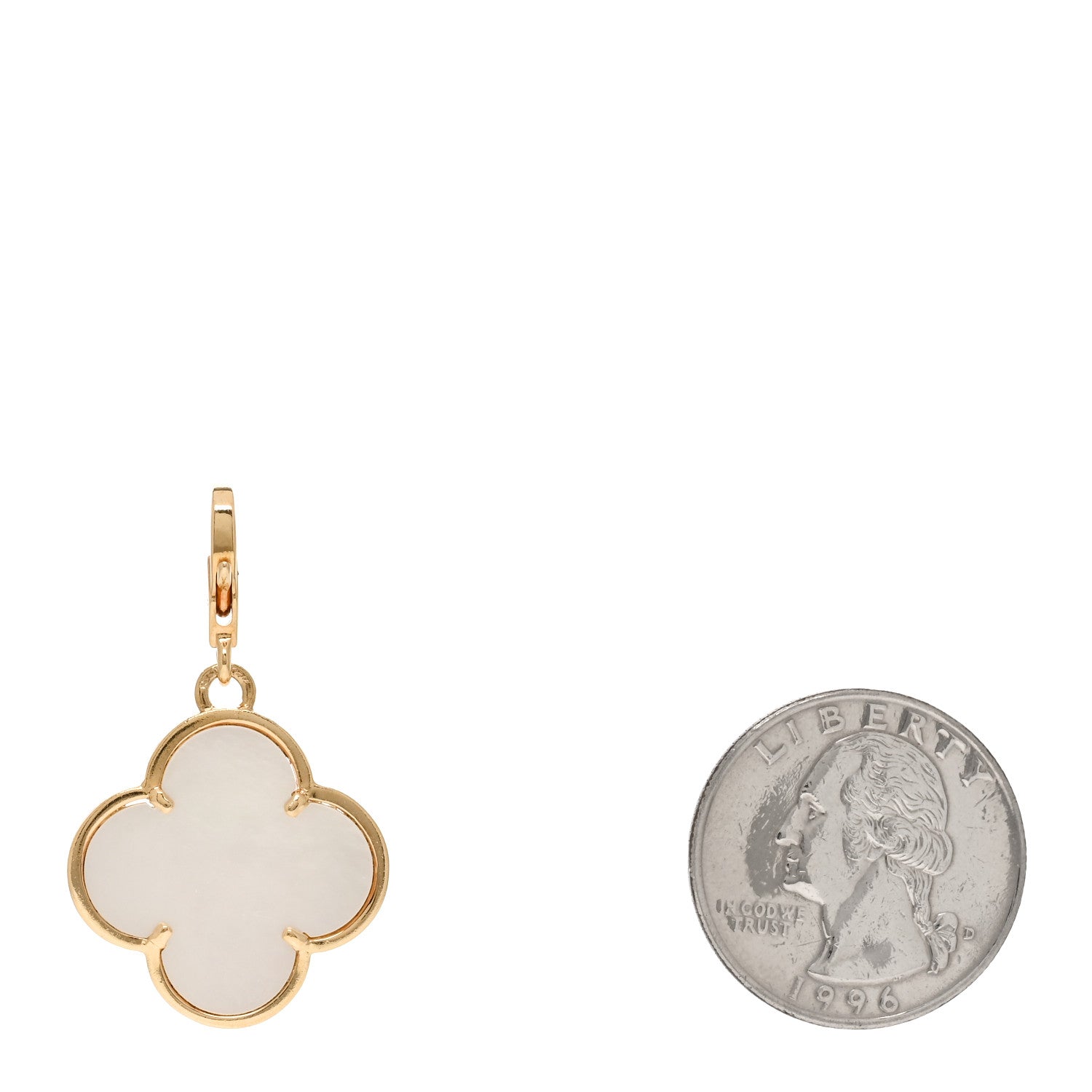 Van Cleef & Arpels 18K Yellow Gold Mother of Pearl Magic Alhambra Pendant 2 of 3