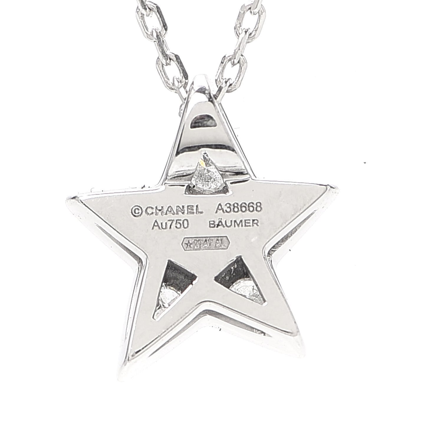 18K White Gold Diamond Small Comete Geode Pendant Necklace