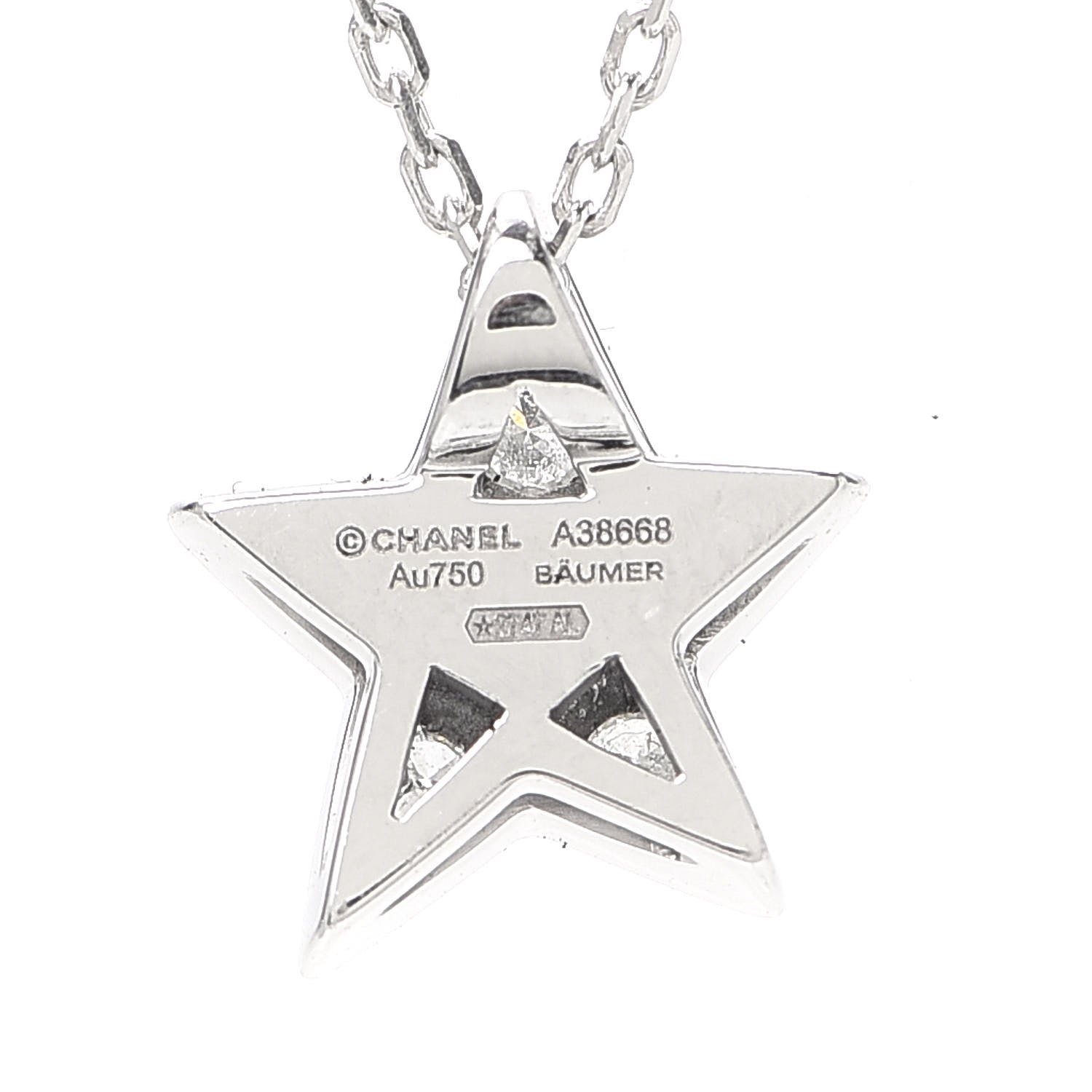 Chanel 18K White Gold Diamond Small Comete Geode Pendant Necklace 5 of 6