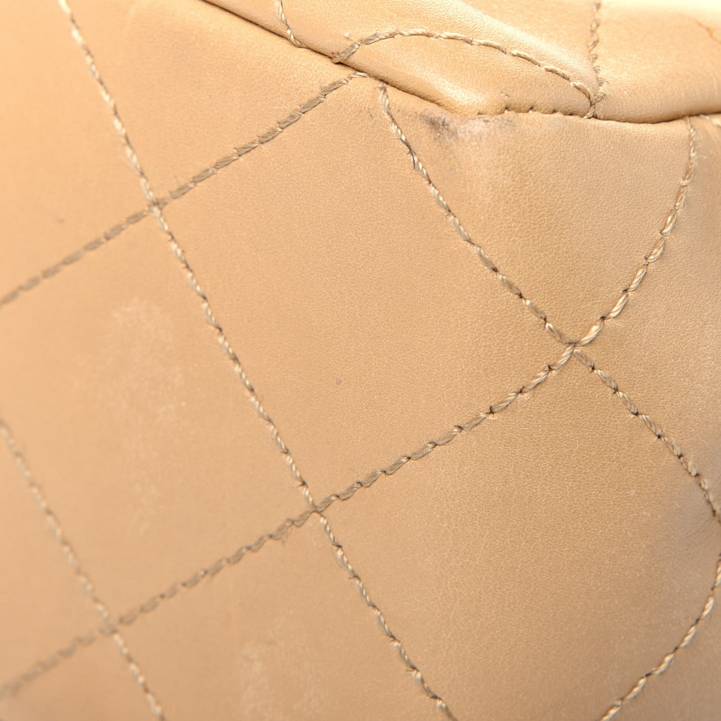 Lambskin Bekko Resin Jumbo Single Flap Beige