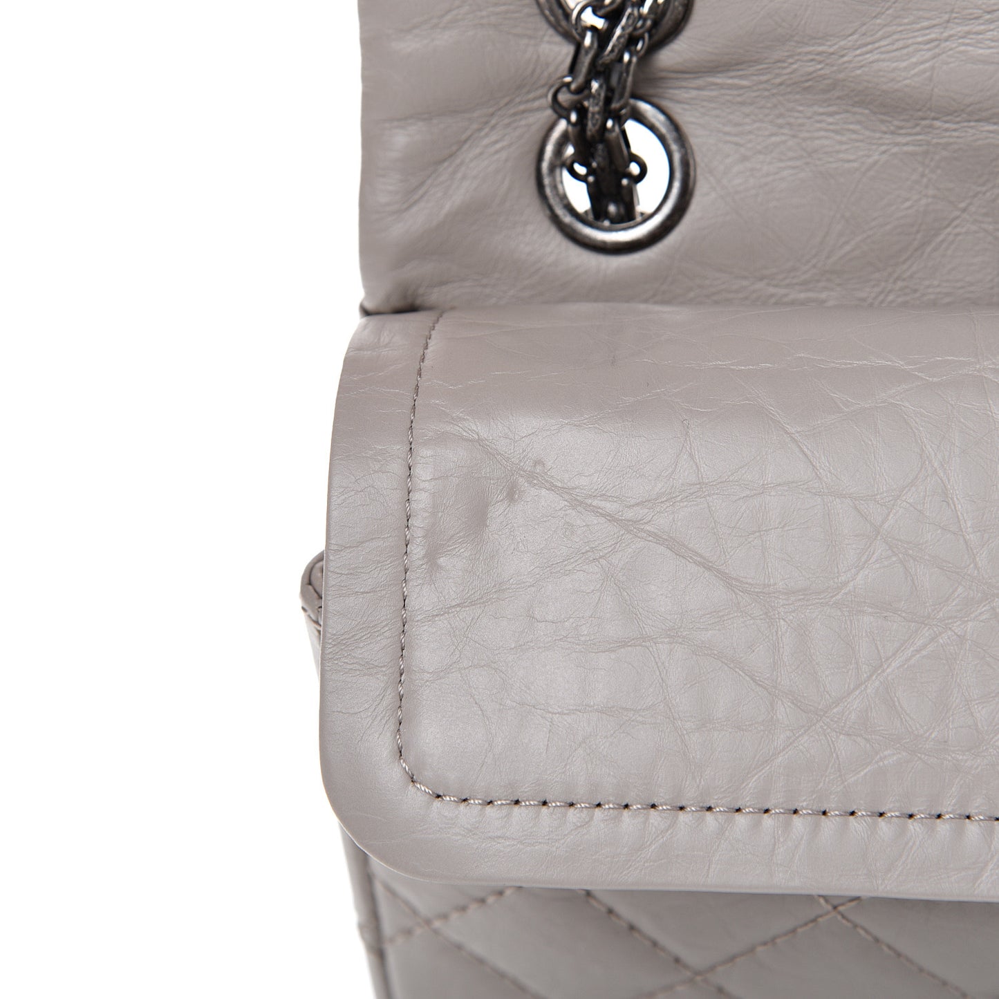 Aged Calfskin Quilted 2.55 Reissue 227 Flap Grey
