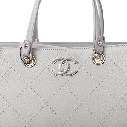 Chanel Bullskin Stitched Small Shopping Bag Grey 10 of 10