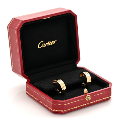Cartier 18K Yellow Gold 2 Diamond 5.5mm LOVE Hoop Earrings 5 of 10