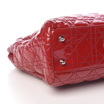 Christian Dior Patent Cannage Small Dior Soft Shopping Tote Red 8 of 12