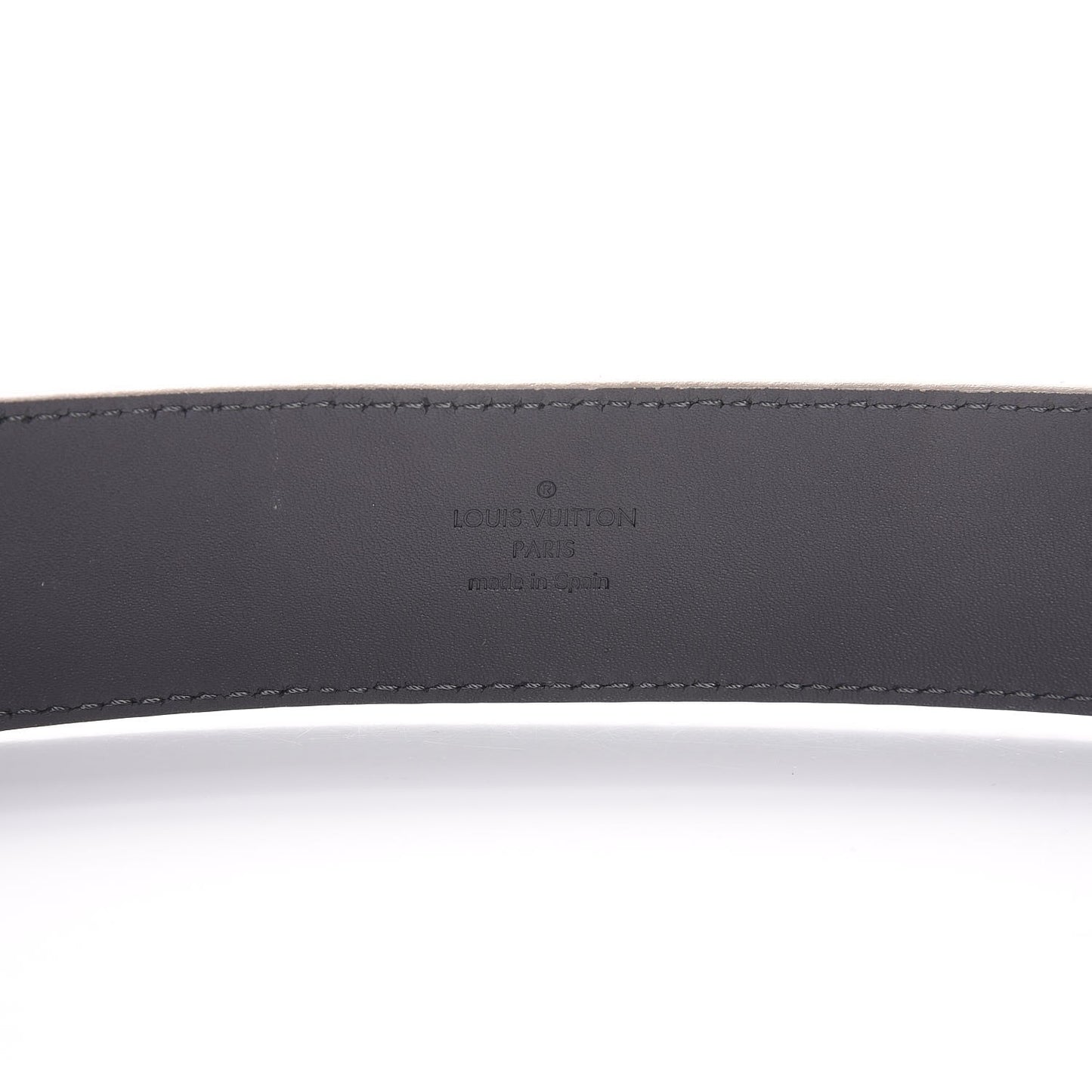 Suede Calfskin Mini Damier 40mm LV Initiales Belt 85 34 Grey