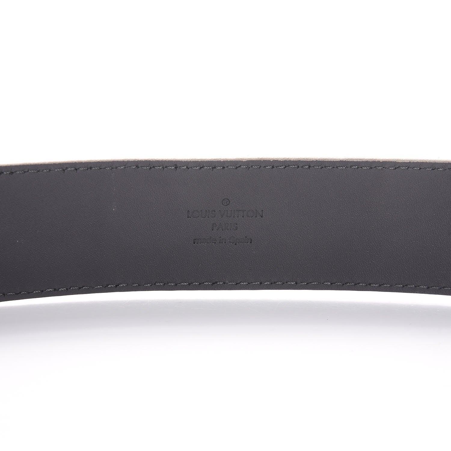Louis Vuitton Suede Calfskin Mini Damier 40mm LV Initiales Belt 85 34 Grey 4 of 9