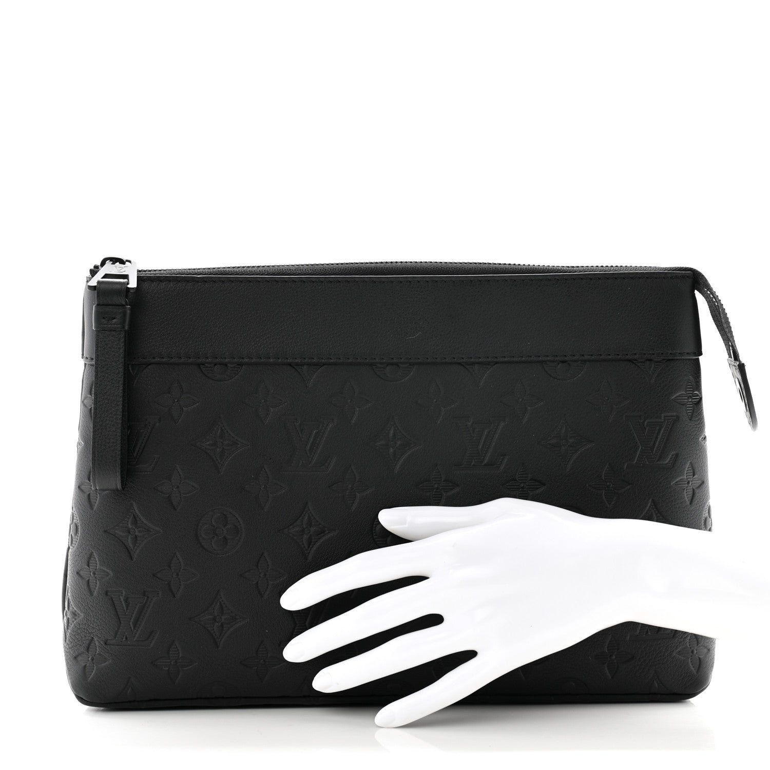 Louis Vuitton Shadow Calfskin Monogram Pochette Voyage Souple Black 2 of 6