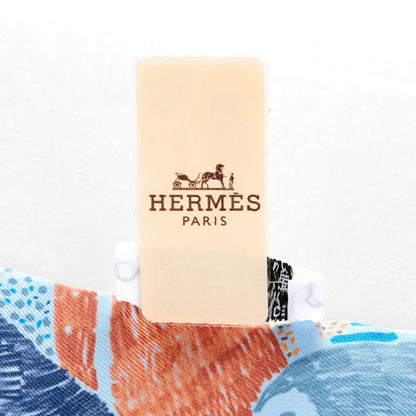 Hermes Silk Chacun Fait Son Nid Twilly Cobalt Marine Etoupe 6 of 6