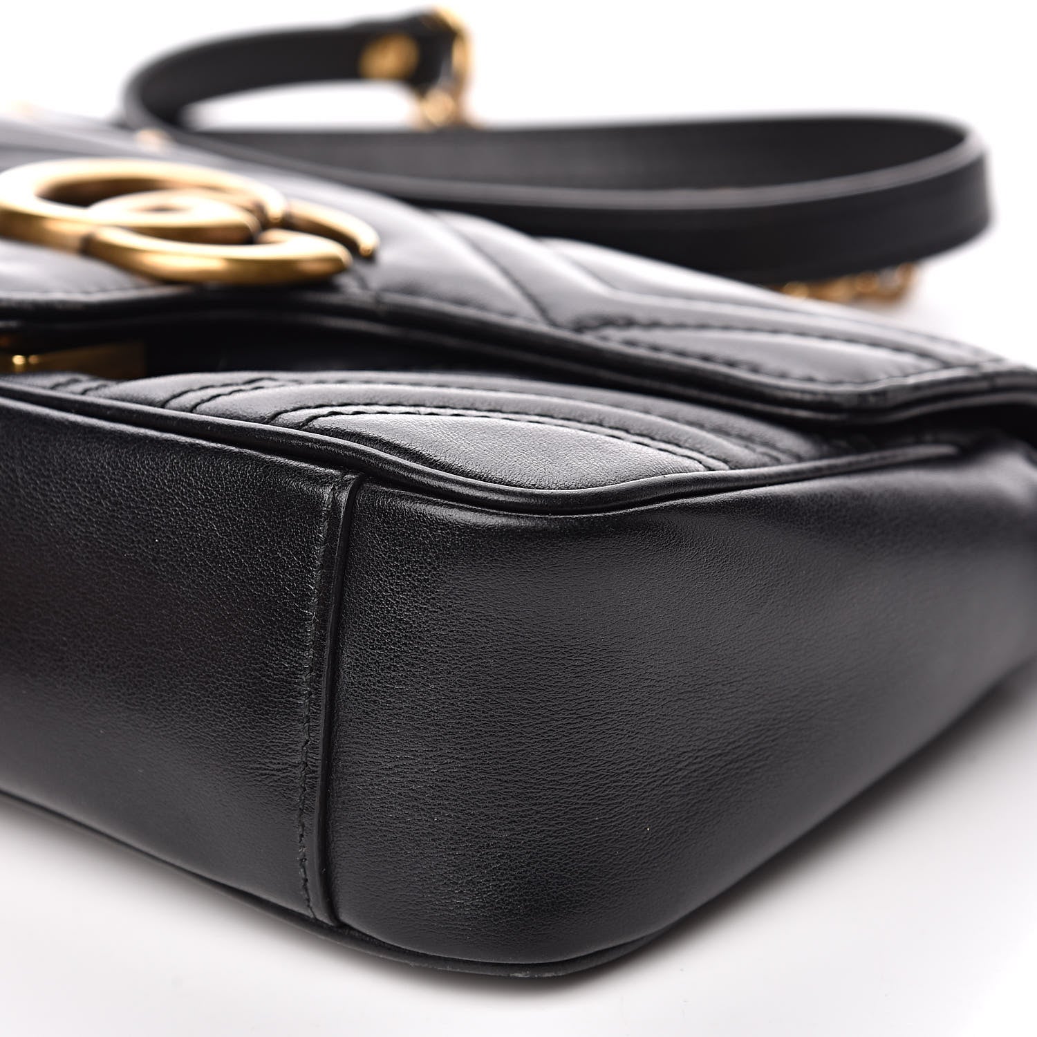 Gucci Calfskin Matelasse Mini GG Marmont Shoulder Bag Black 10 of 19