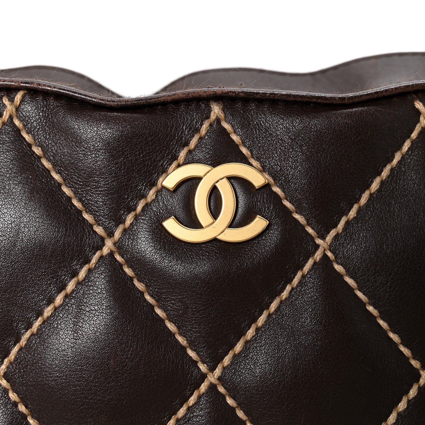Calfskin Wild Stitch Hobo Brown