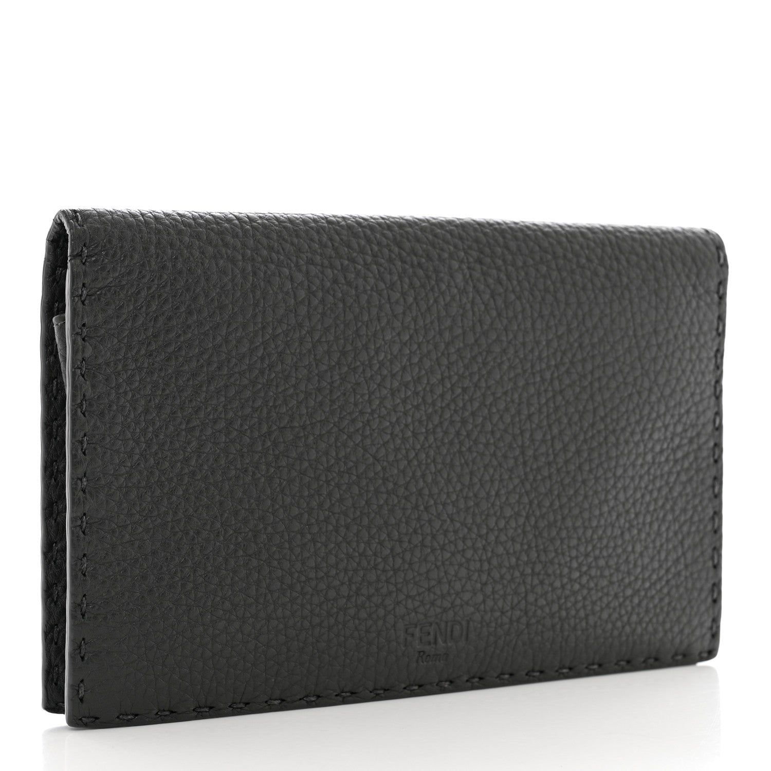 Fendi Cuoio Romano Selleria Mini Peekaboo Clutch Wallet Black 4 of 10