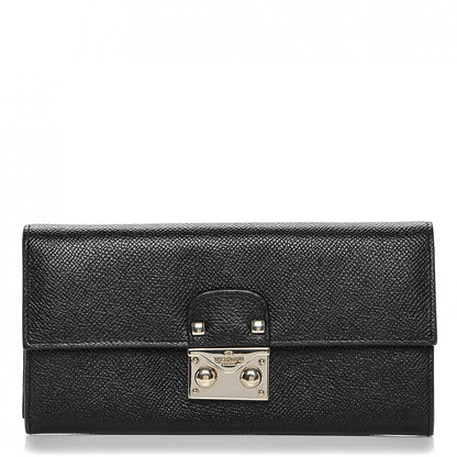 Valentino Garavani Calfskin Continental Flap Wallet Black 1 of 8